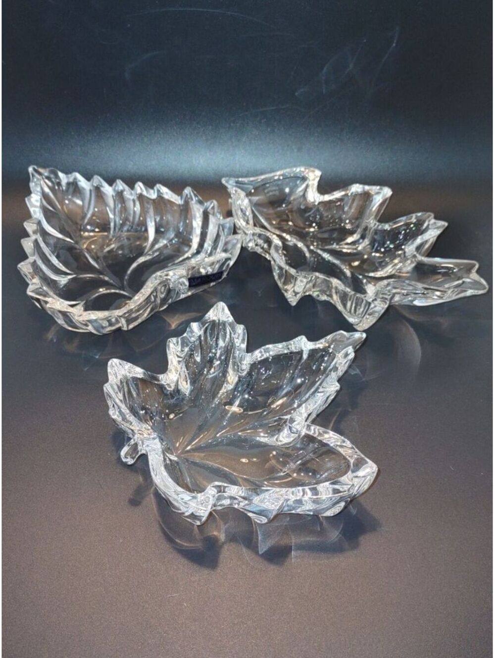 Marquis by Waterford Crystal Leaf Trio Trinket Dishes